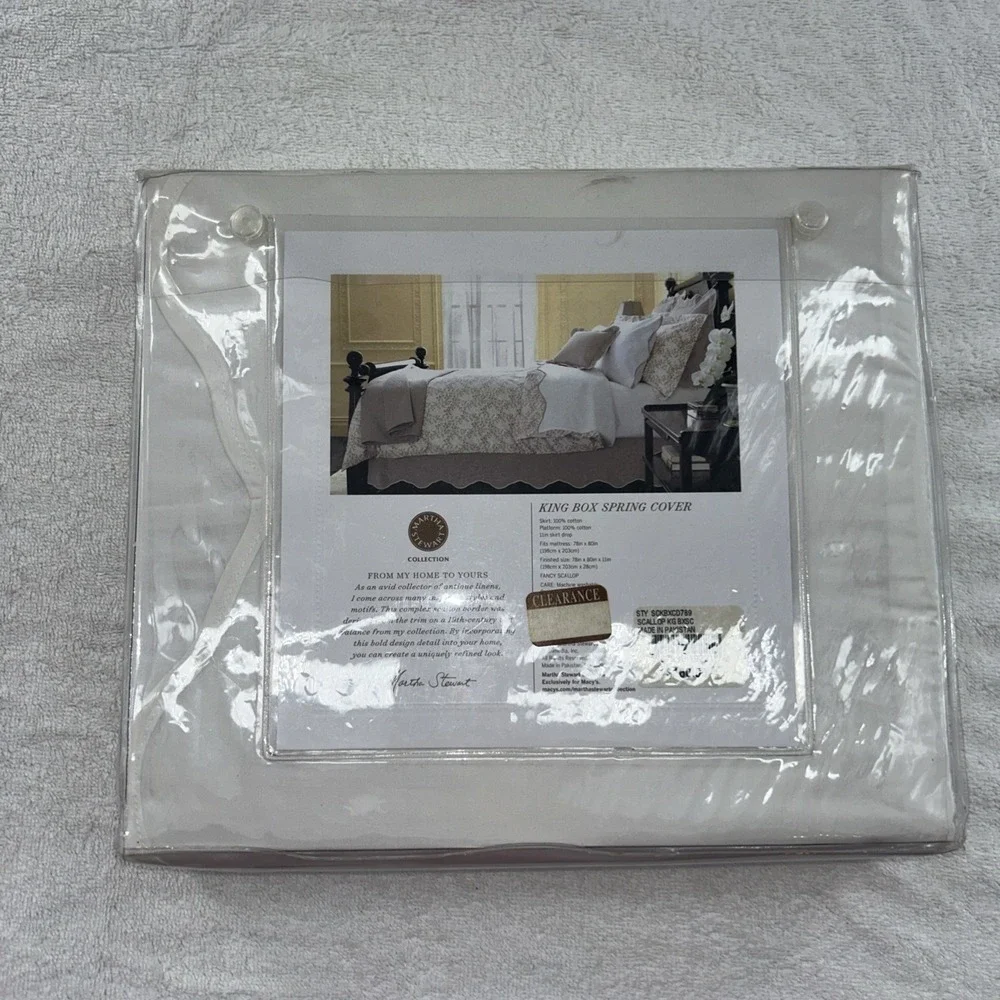 Martha Stewart Collection Fine Linens King Box‎ Spring Cover 100% Cotton NWT